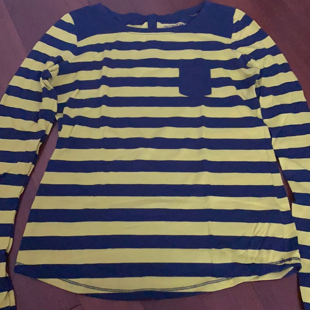 Green & blue striped tee